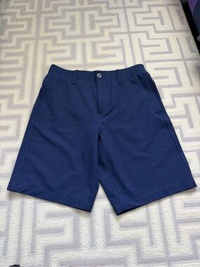 10” inseam UA Men's Dark Blue Flat Front Performance Shorts